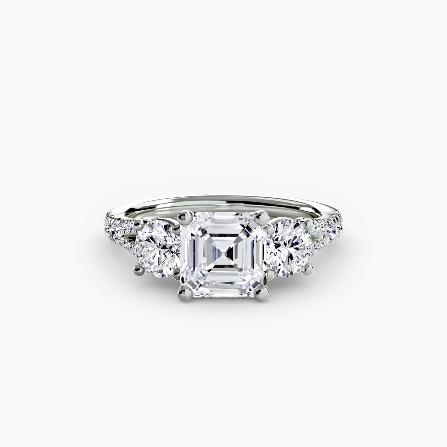 The "Loveland" Three-Stone with Pavé Band