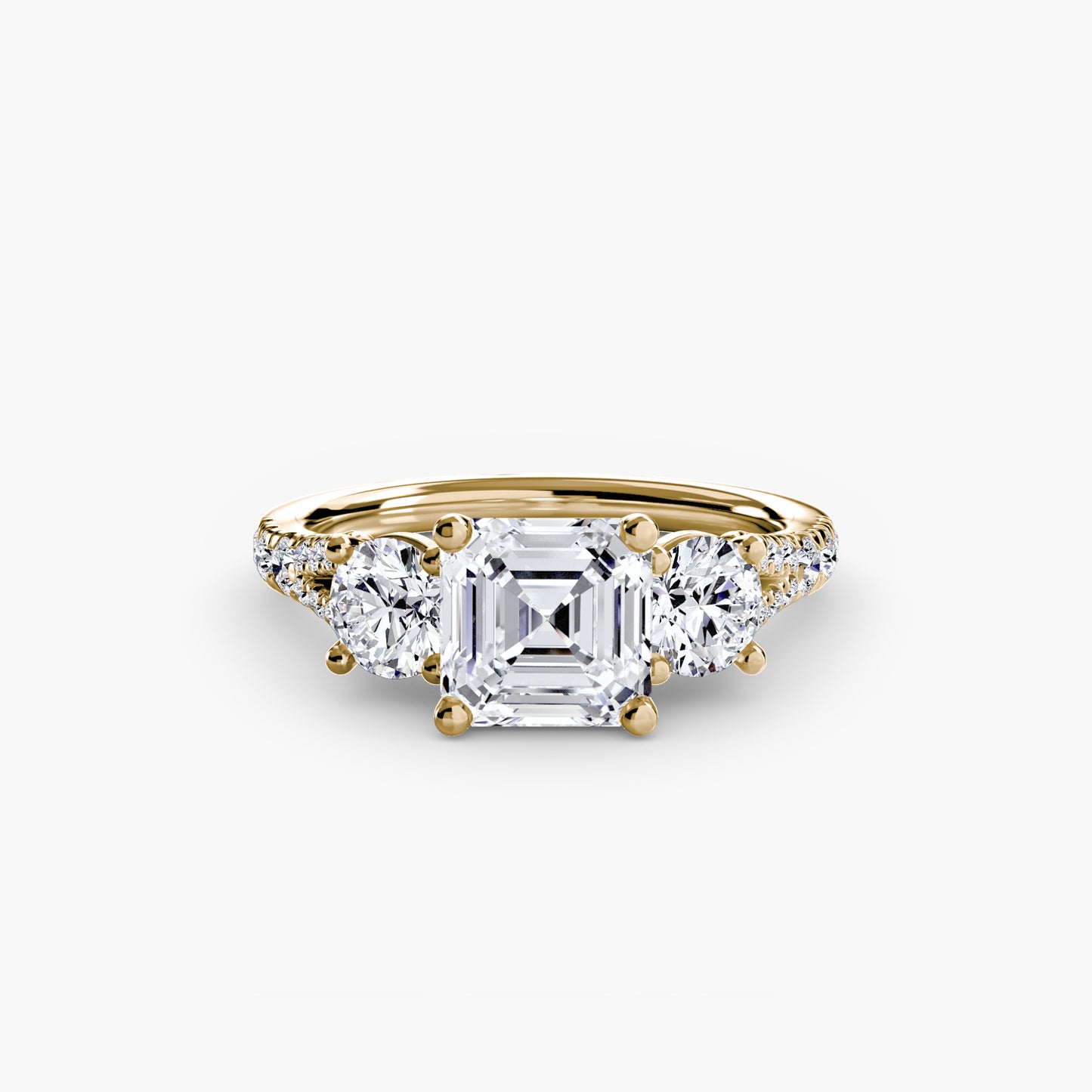 The "Loveland" Three-Stone with Pavé Band