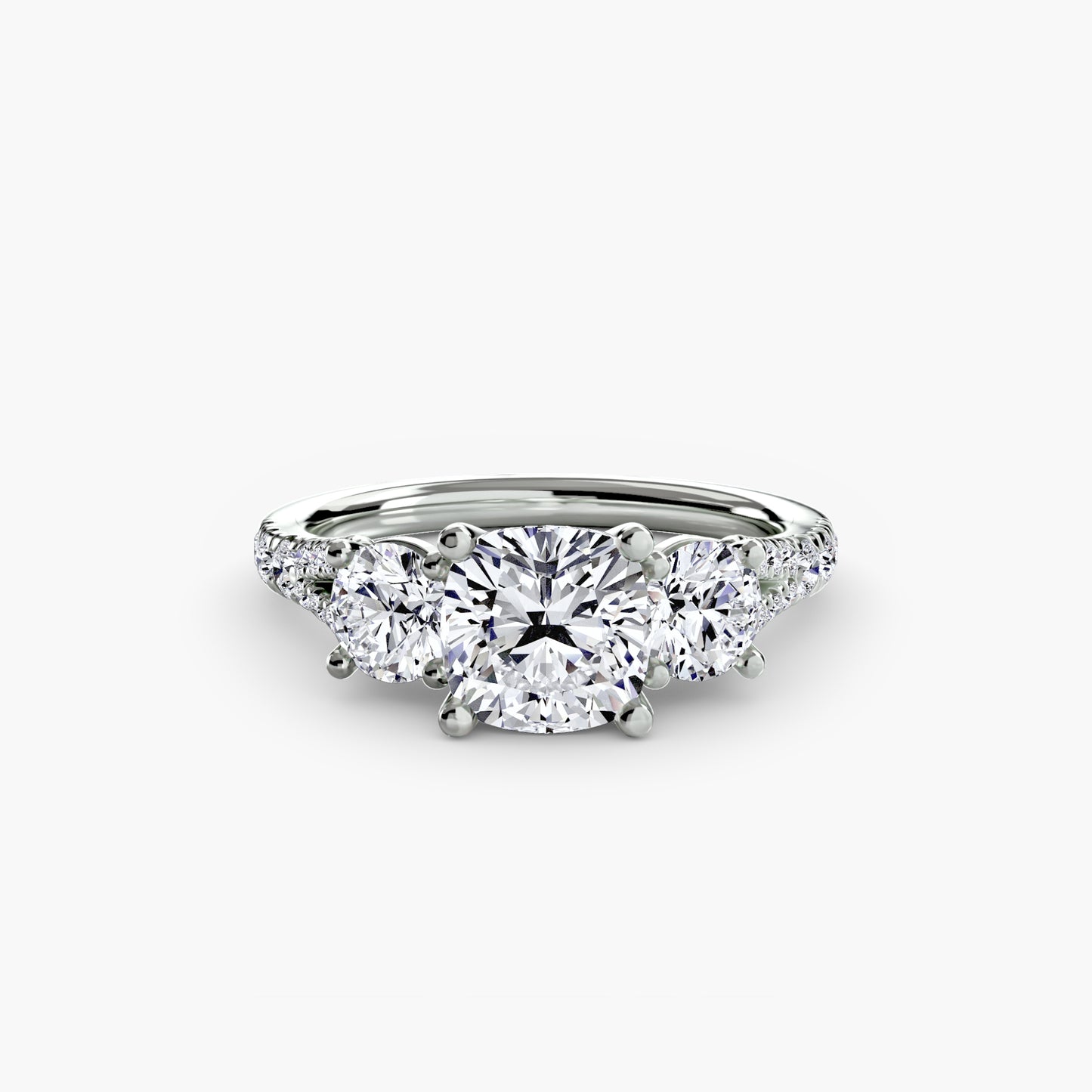 The "Loveland" Three-Stone with Pavé Band