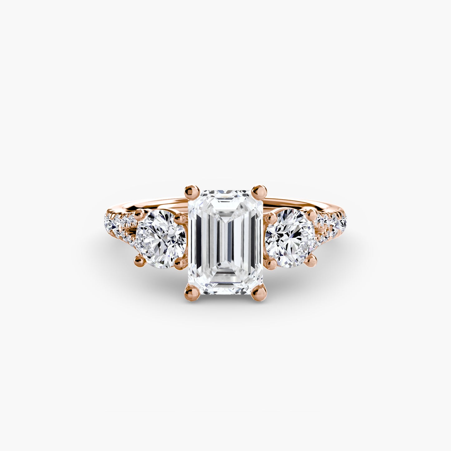 The "Loveland" Three-Stone with Pavé Band