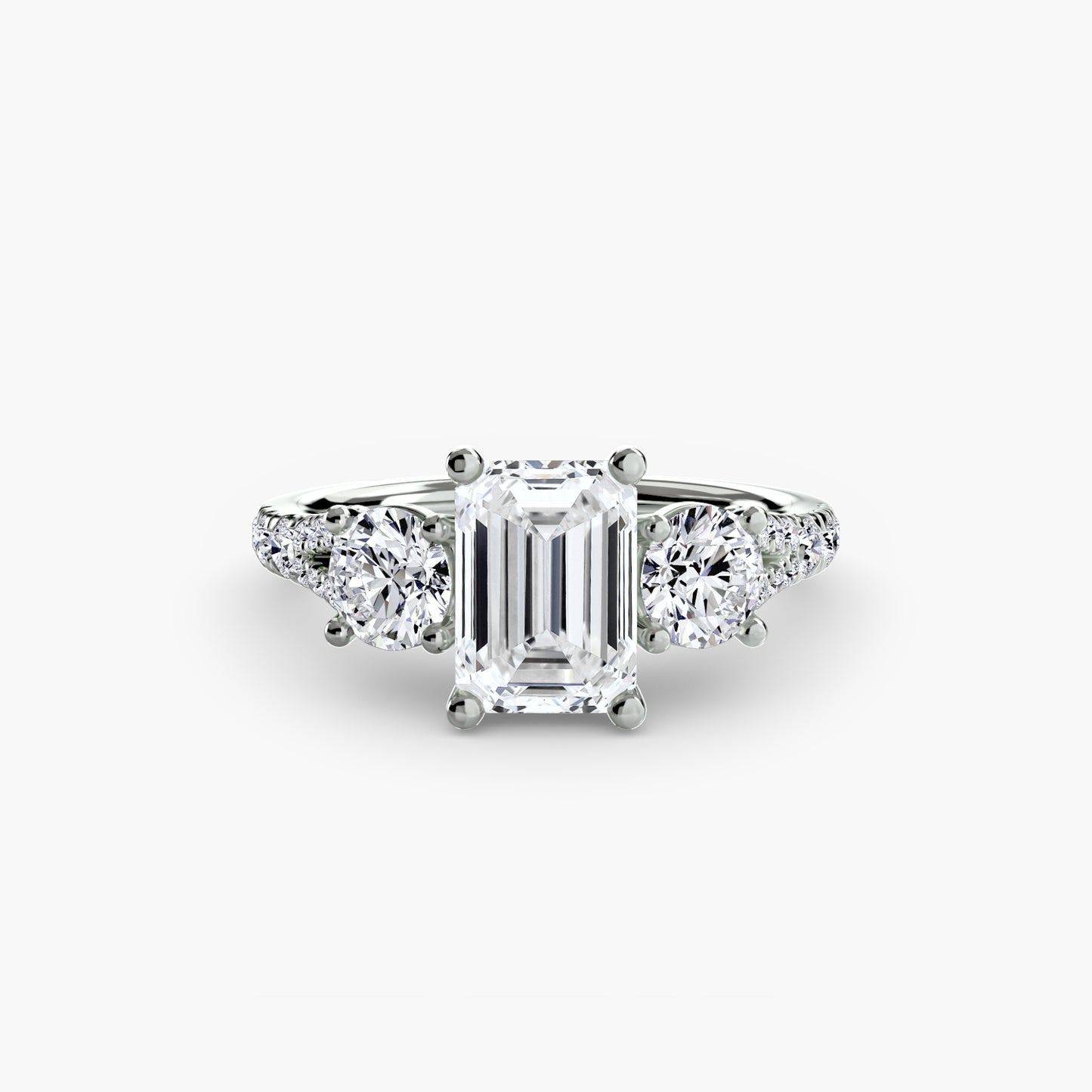 The "Loveland" Three-Stone with Pavé Band