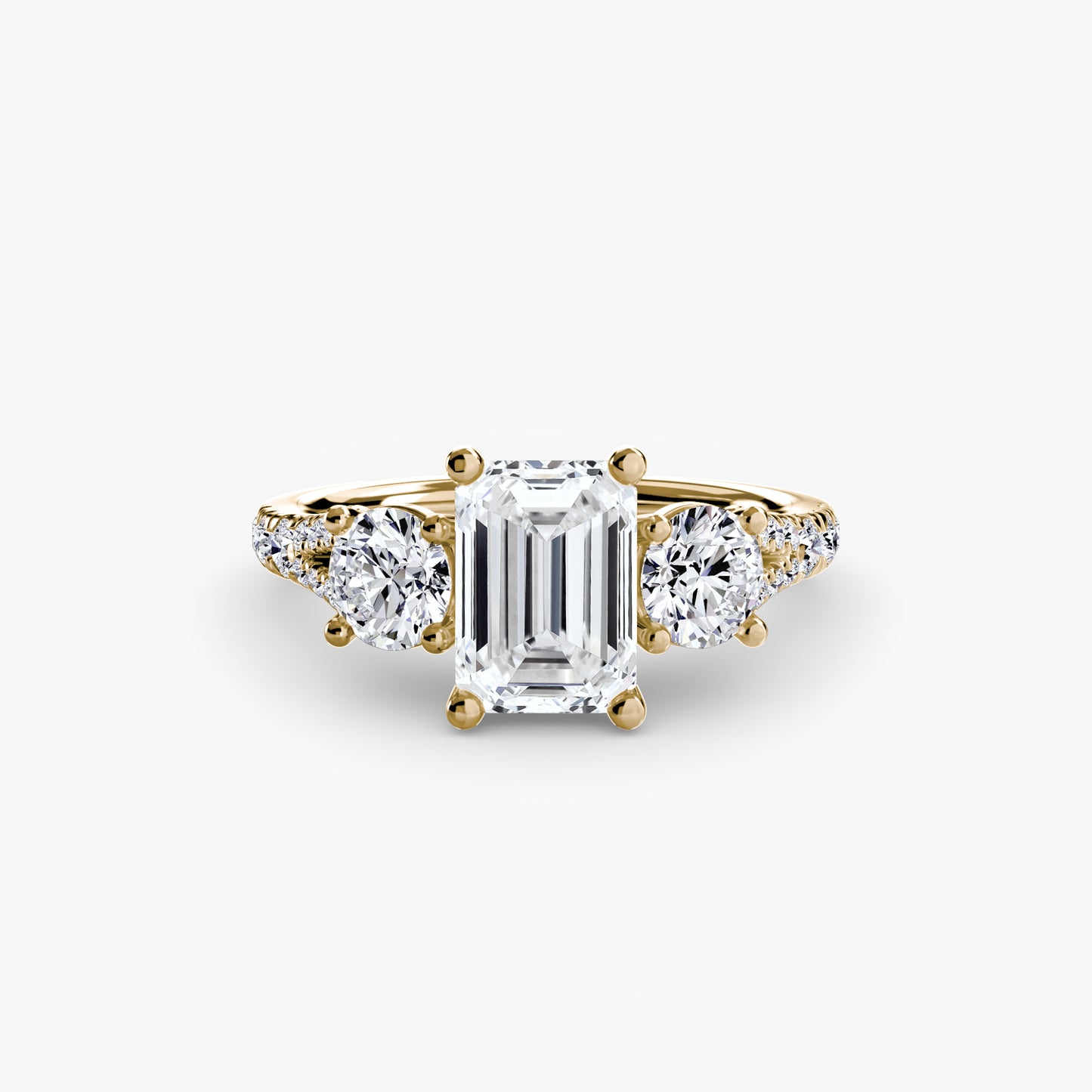 The "Loveland" Three-Stone with Pavé Band