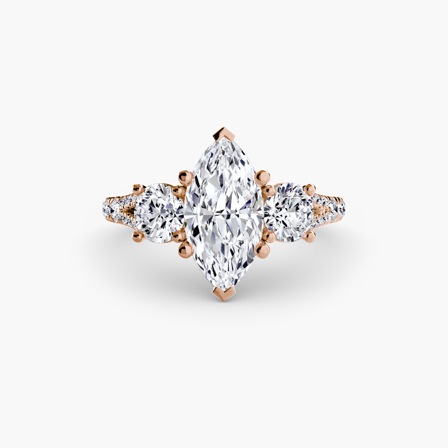 The "Loveland" Three-Stone with Pavé Band