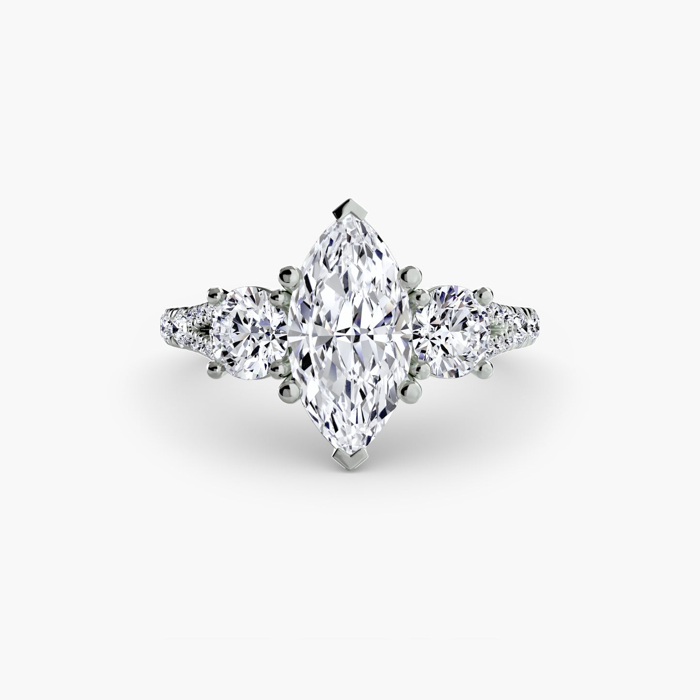 The "Loveland" Three-Stone with Pavé Band