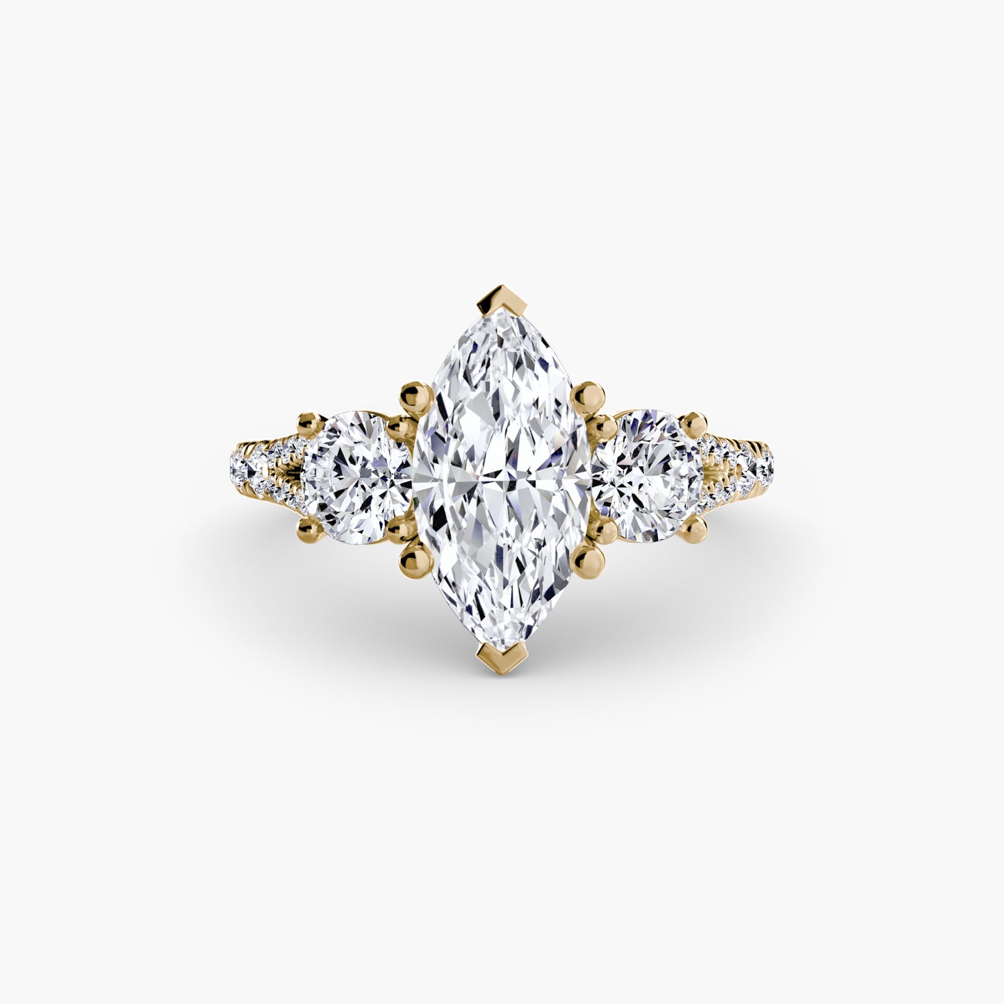 The "Loveland" Three-Stone with Pavé Band