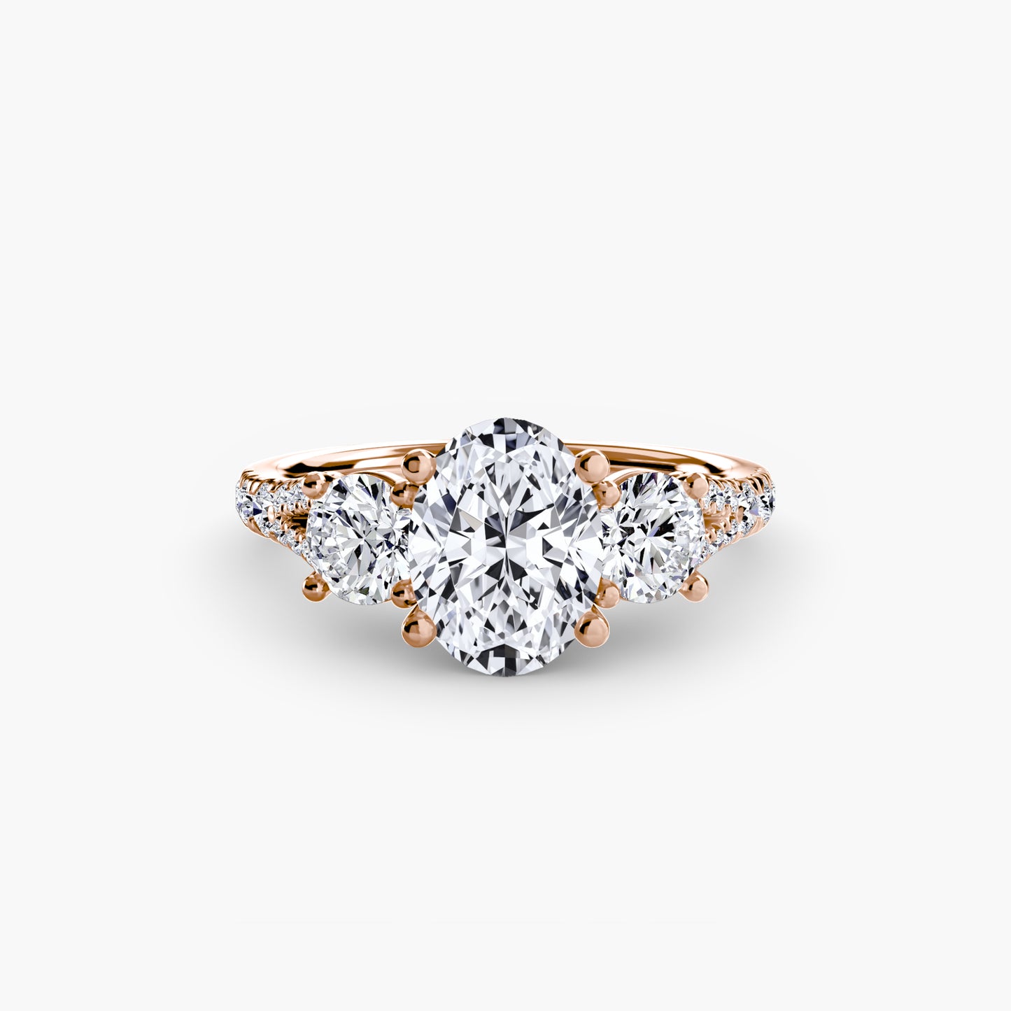 The "Loveland" Three-Stone with Pavé Band