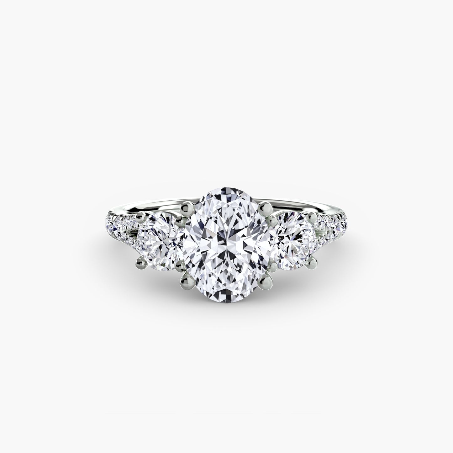 The "Loveland" Three-Stone with Pavé Band