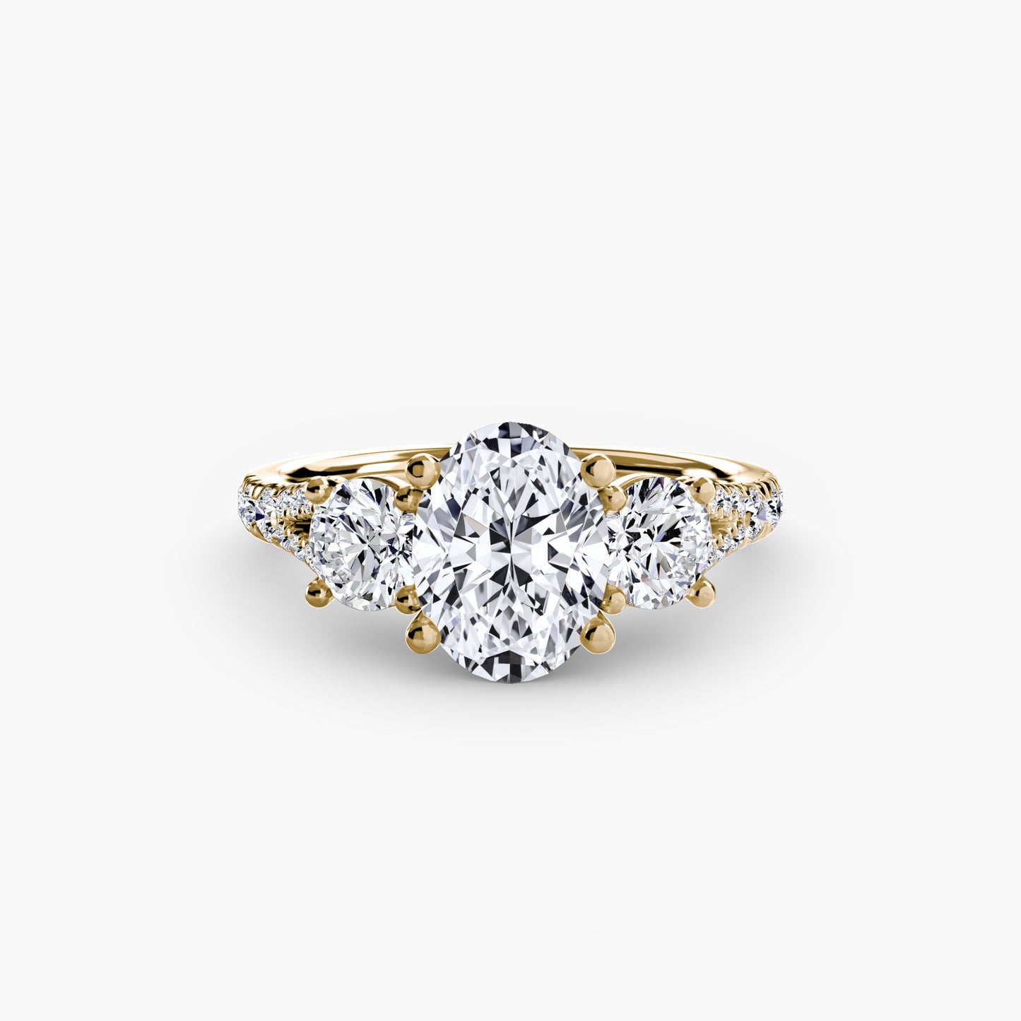 The "Loveland" Three-Stone with Pavé Band