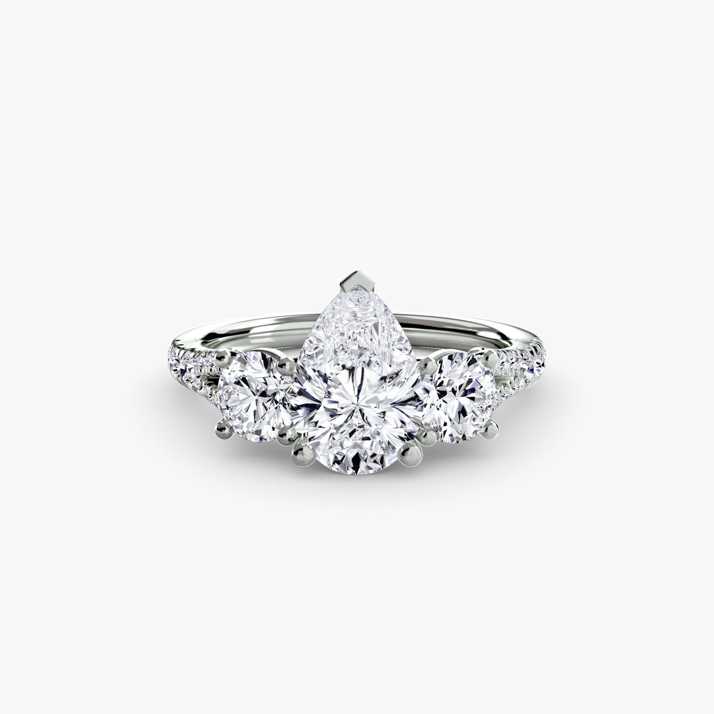 The "Loveland" Three-Stone with Pavé Band