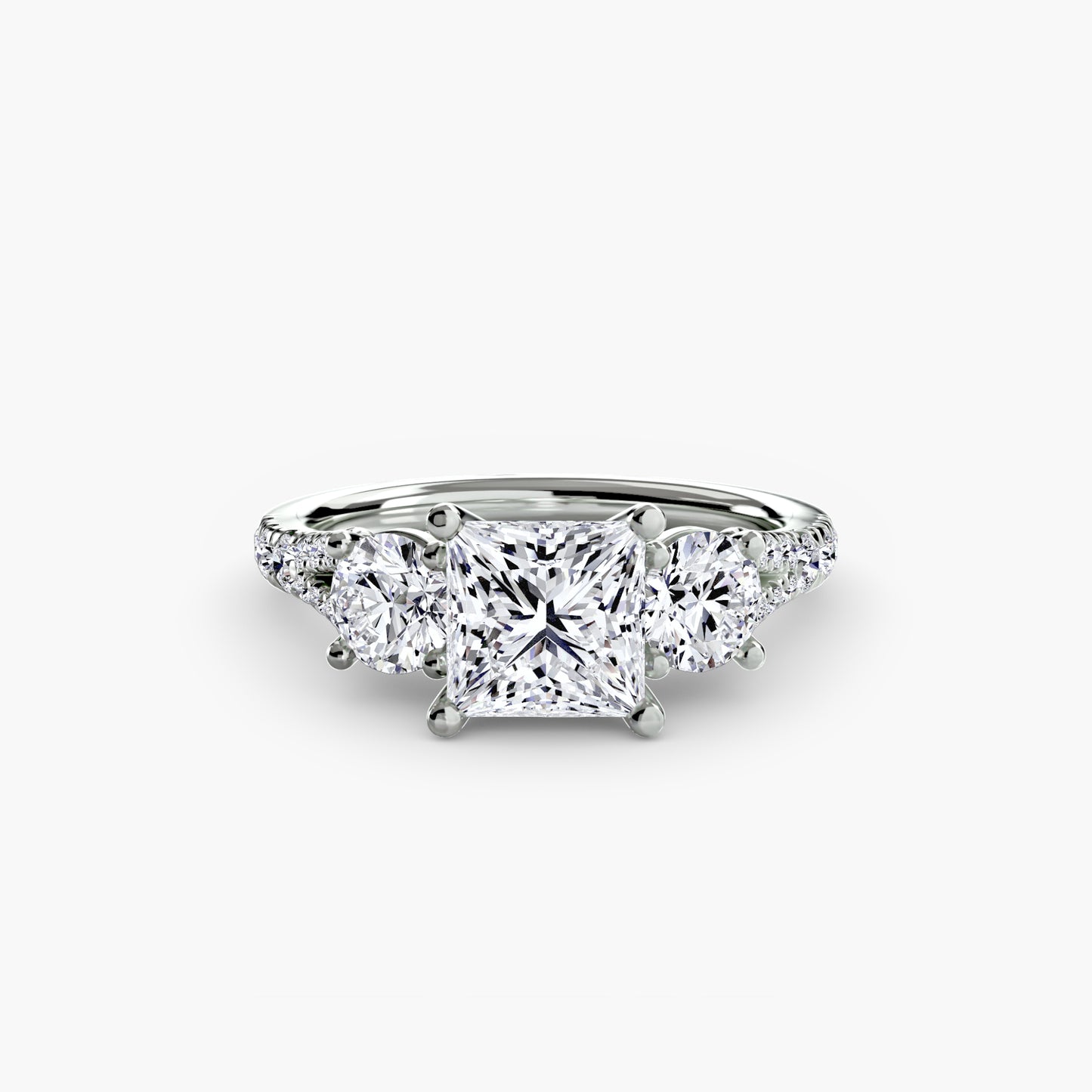 The "Loveland" Three-Stone with Pavé Band