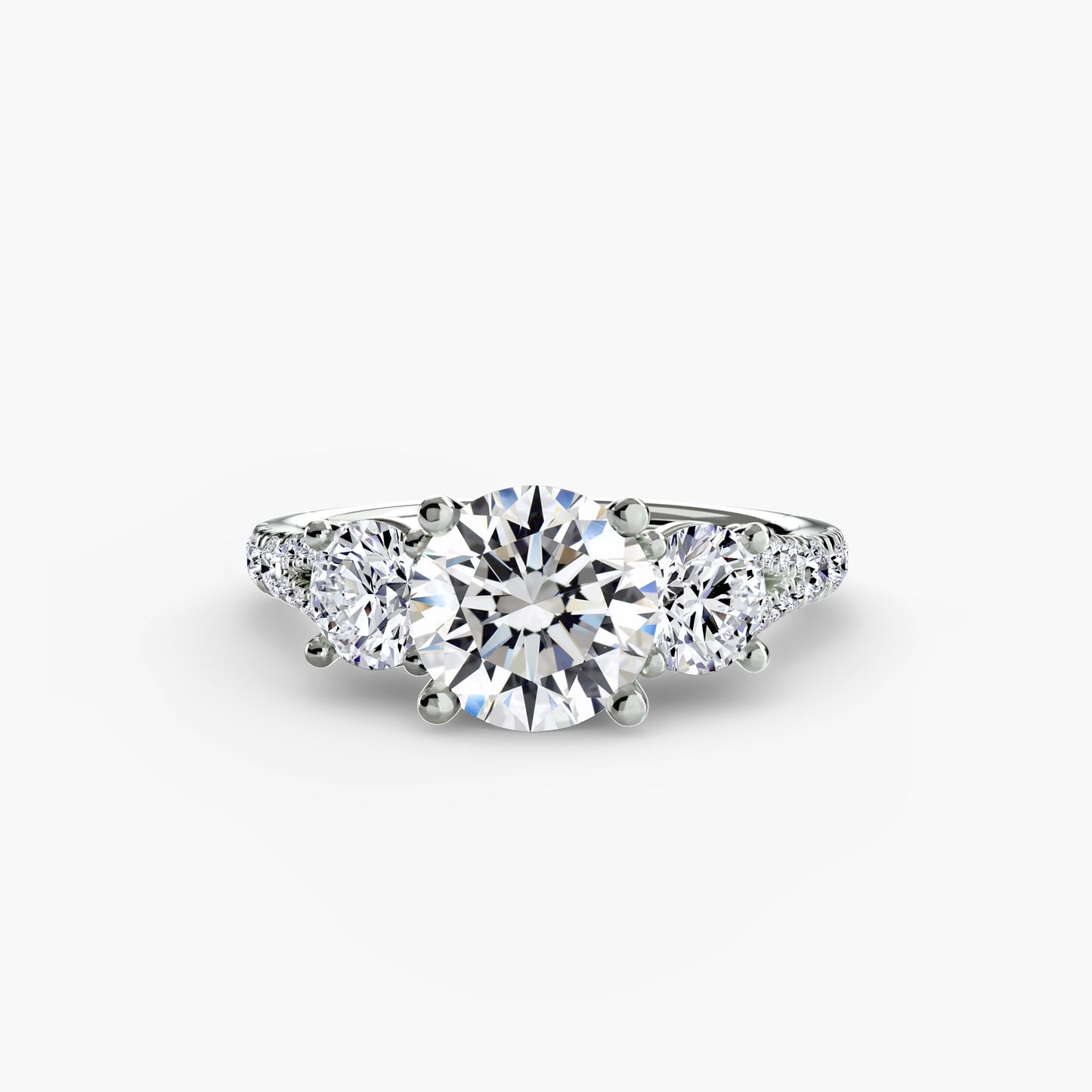 The "Loveland" Three-Stone with Pavé Band