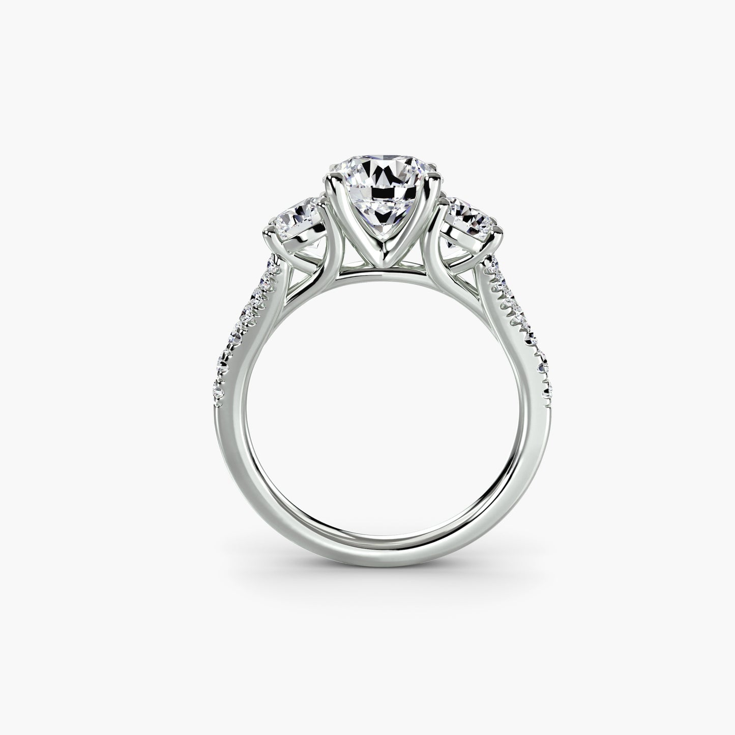 The "Loveland" Three-Stone with Pavé Band
