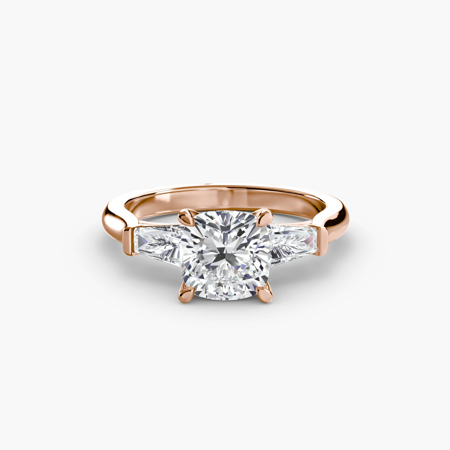 The "Oswego" Three-Stone Ring (Baguette Side Stones)