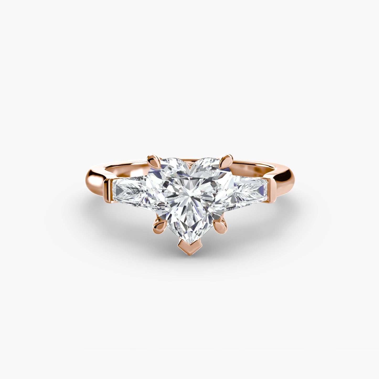 The "Oswego" Three-Stone Ring (Baguette Side Stones)