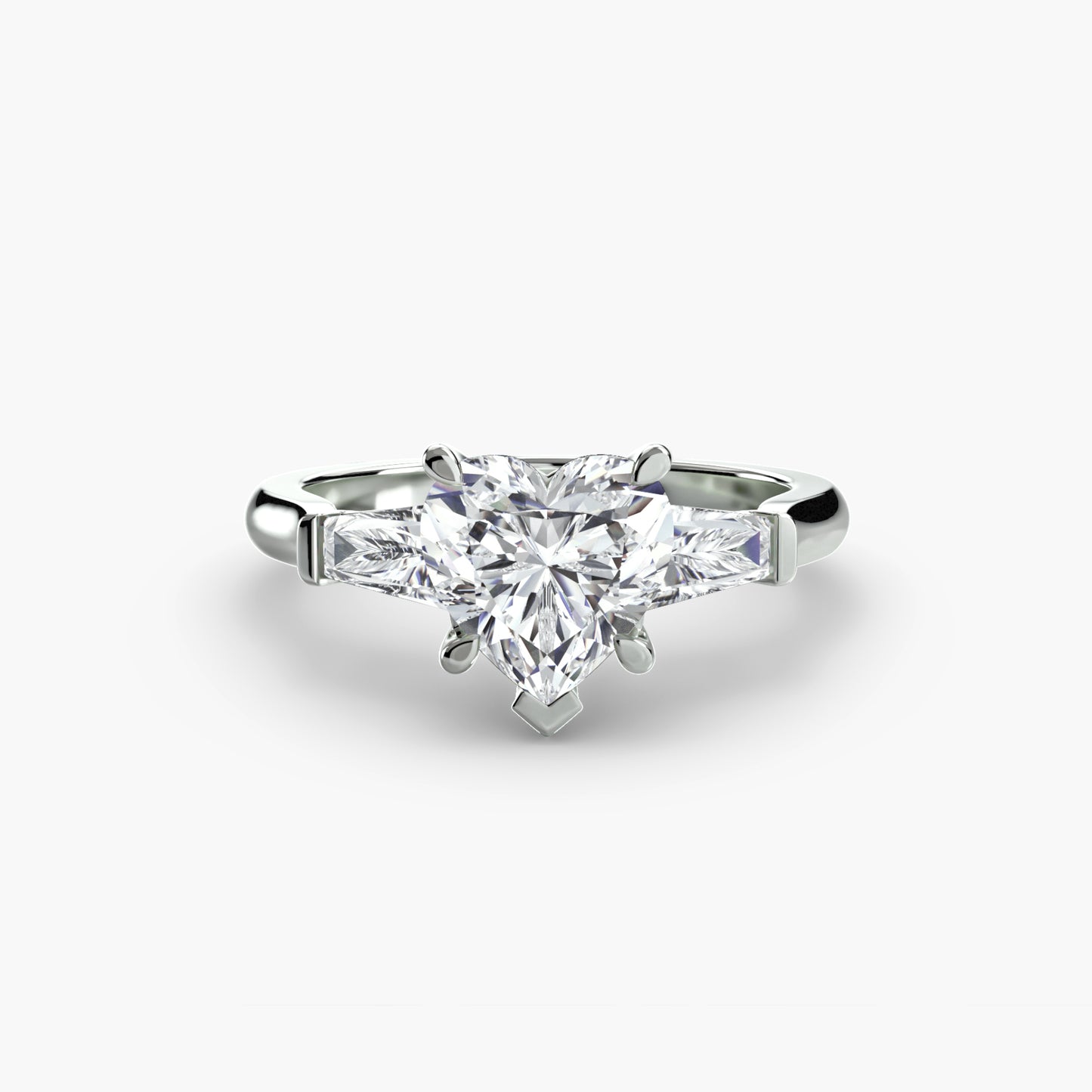 The "Oswego" Three-Stone Ring (Baguette Side Stones)