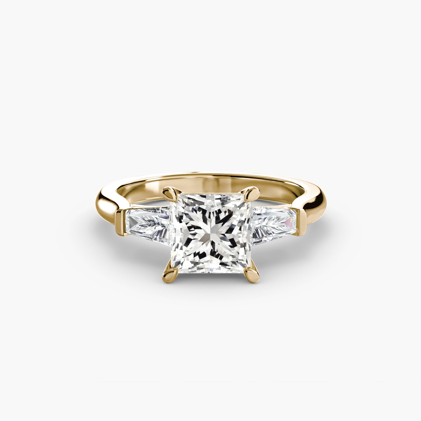 The "Oswego" Three-Stone Ring (Baguette Side Stones)