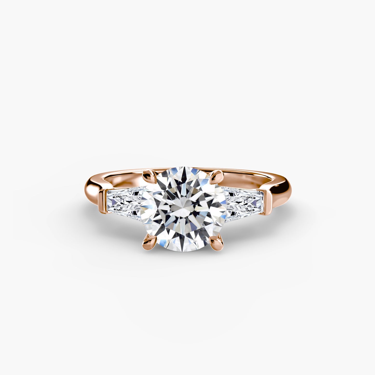 The "Oswego" Three-Stone Ring (Baguette Side Stones)