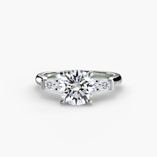 The "Oswego" Three-Stone Ring (Baguette Side Stones)