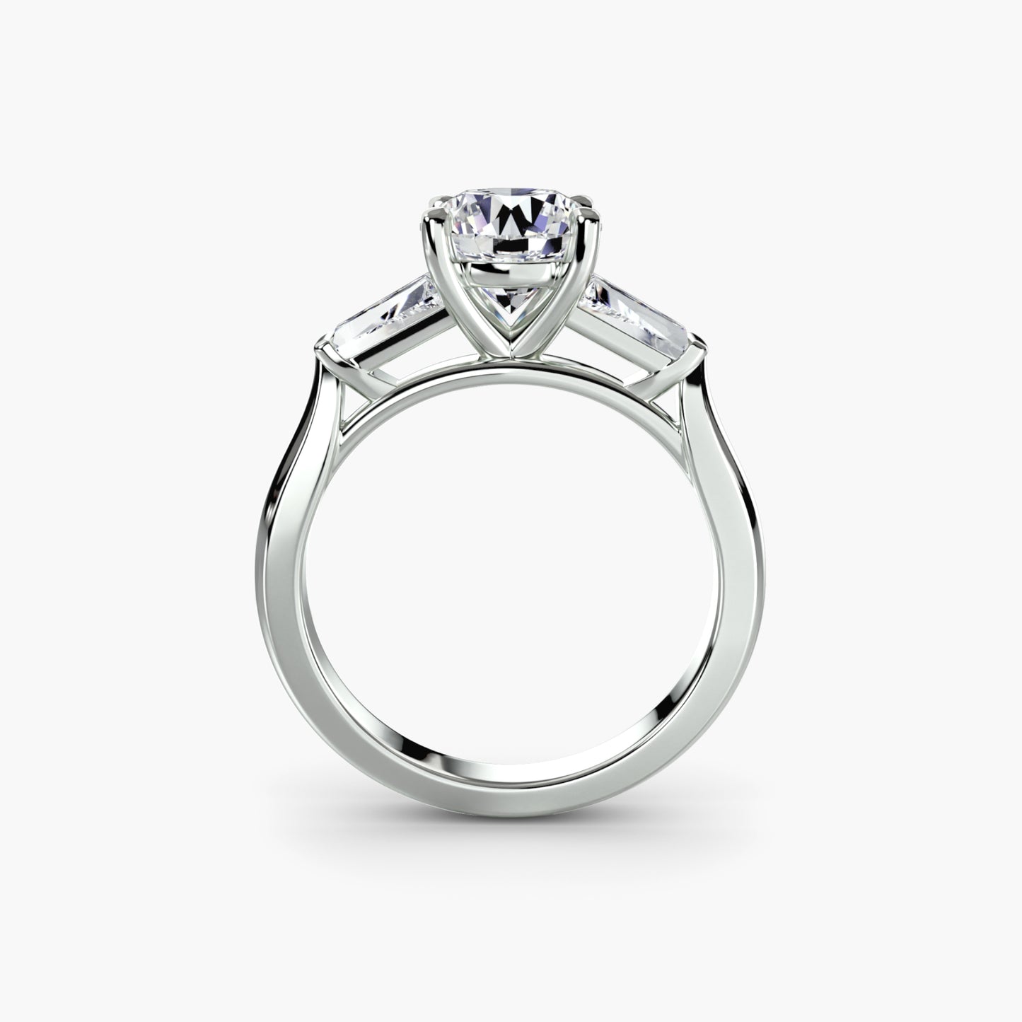 The "Oswego" Three-Stone Ring (Baguette Side Stones)