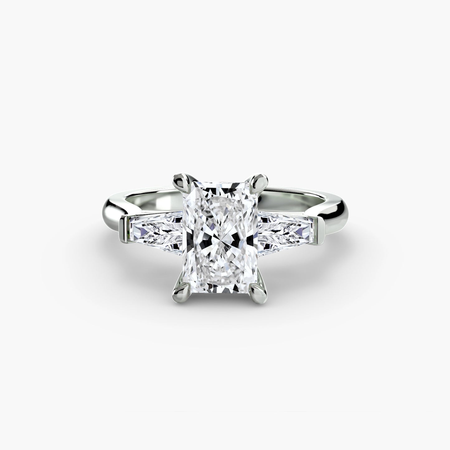 The "Amalfi" Three-Stone Ring (Baguette Side Stones)