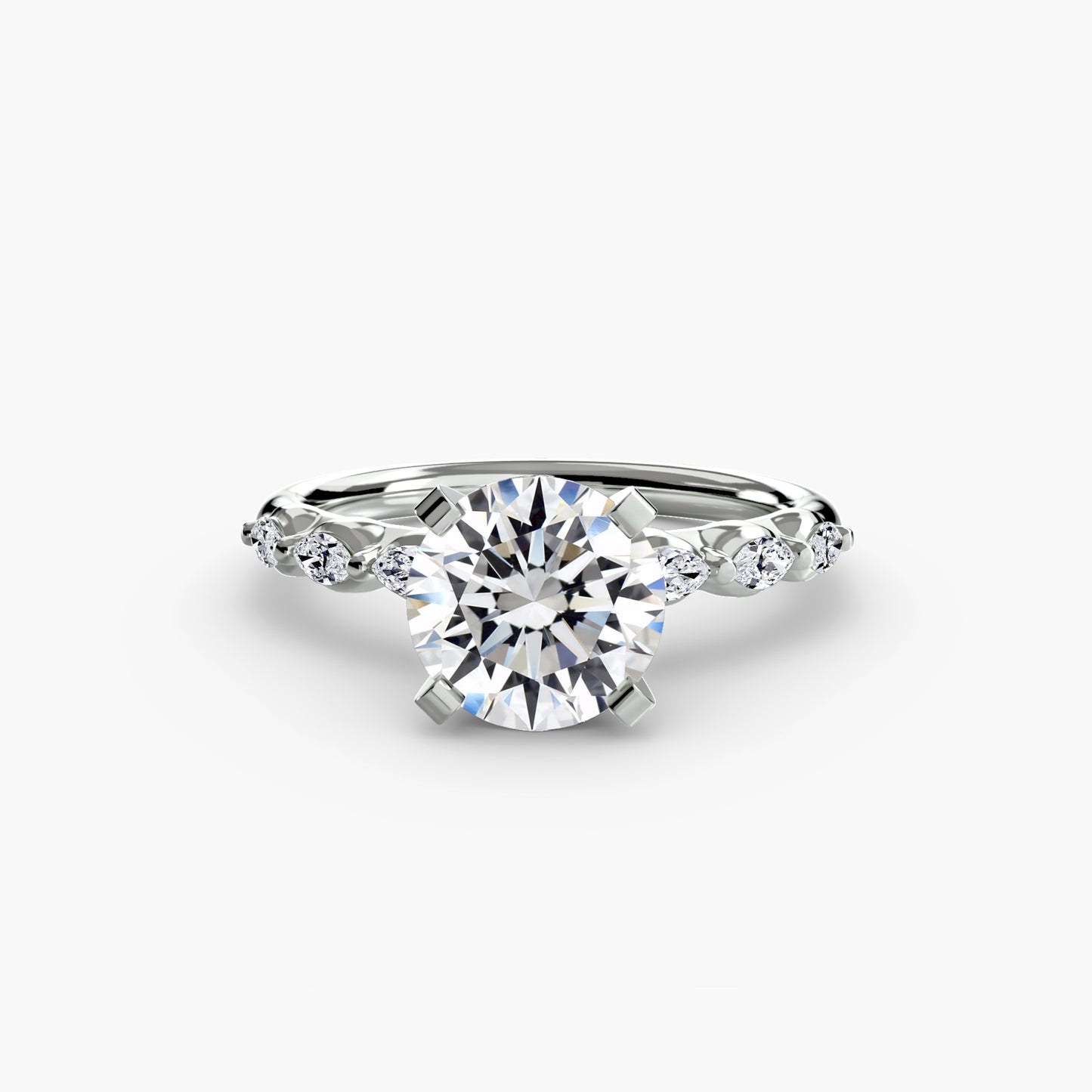 The "St. Moritz" Floral Accent Solitaire