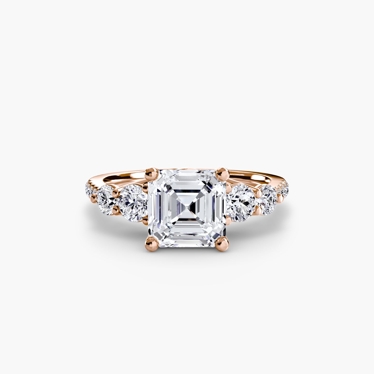 The "Tahiti" Five Stone Ring with Pavé Band