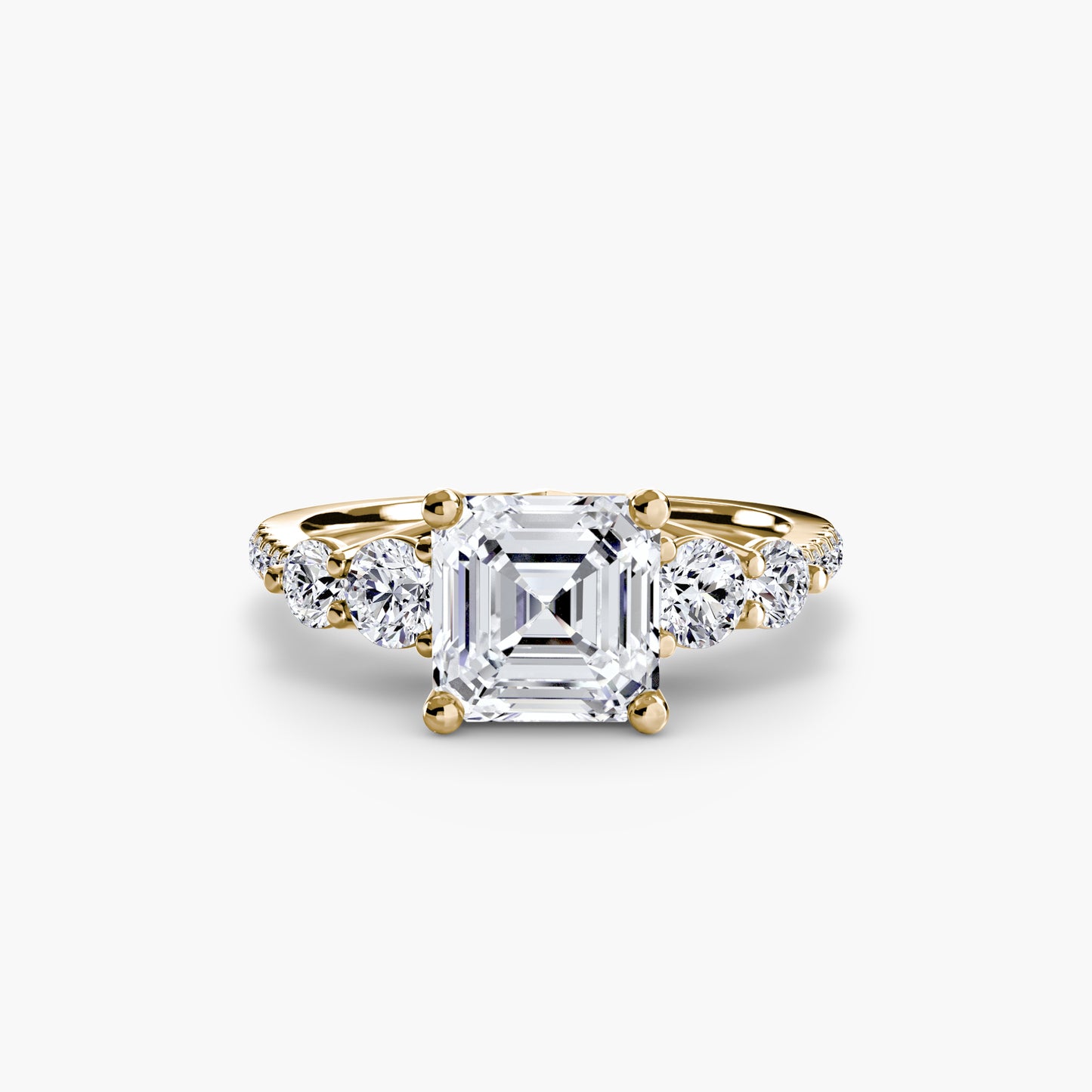 The "Tahiti" Five Stone Ring with Pavé Band