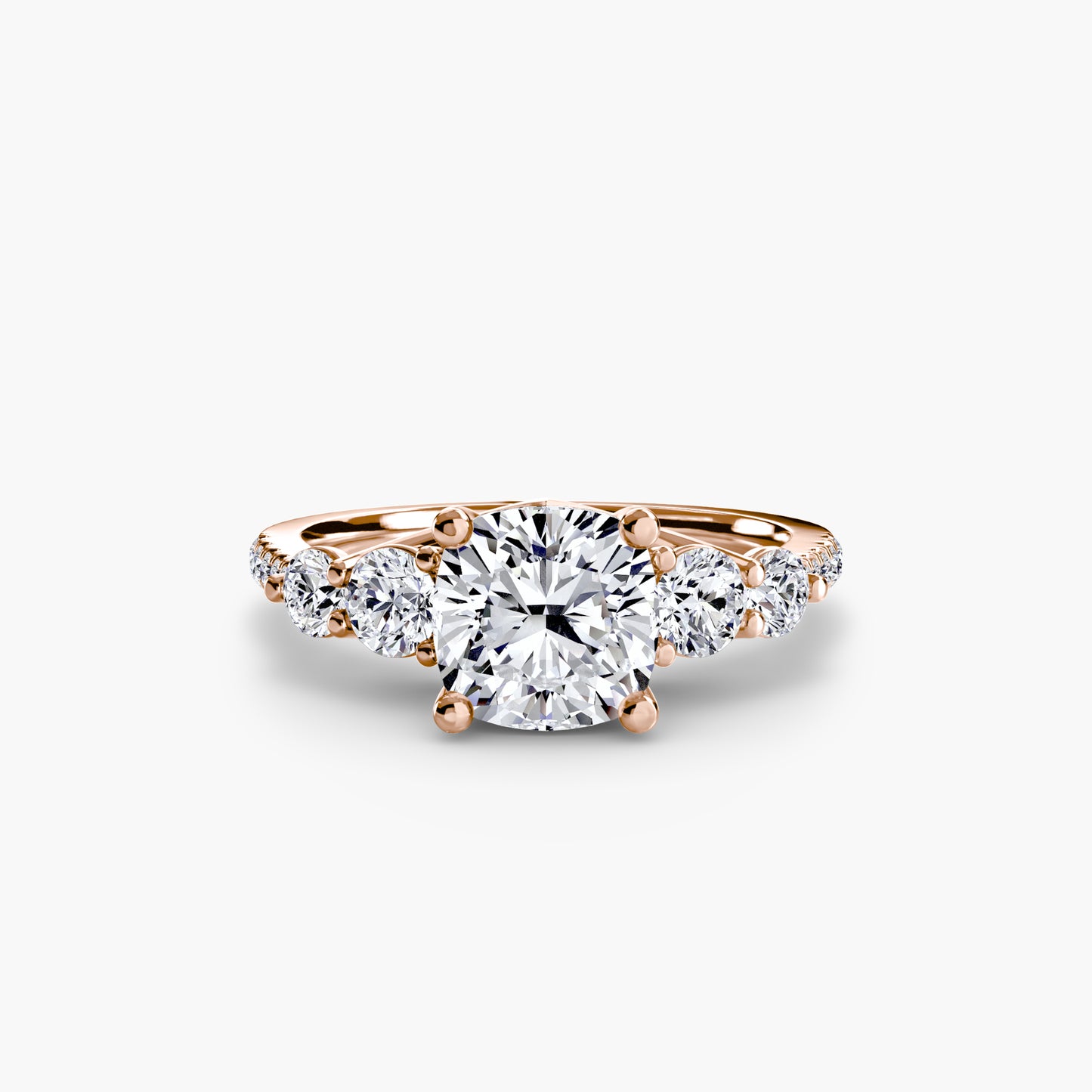 The "Tahiti" Five Stone Ring with Pavé Band