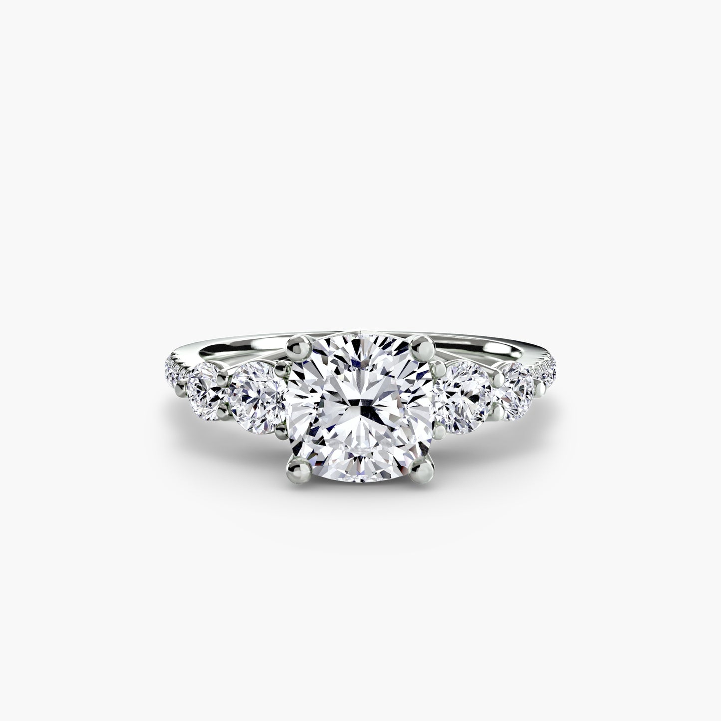 The "Tahiti" Five Stone Ring with Pavé Band