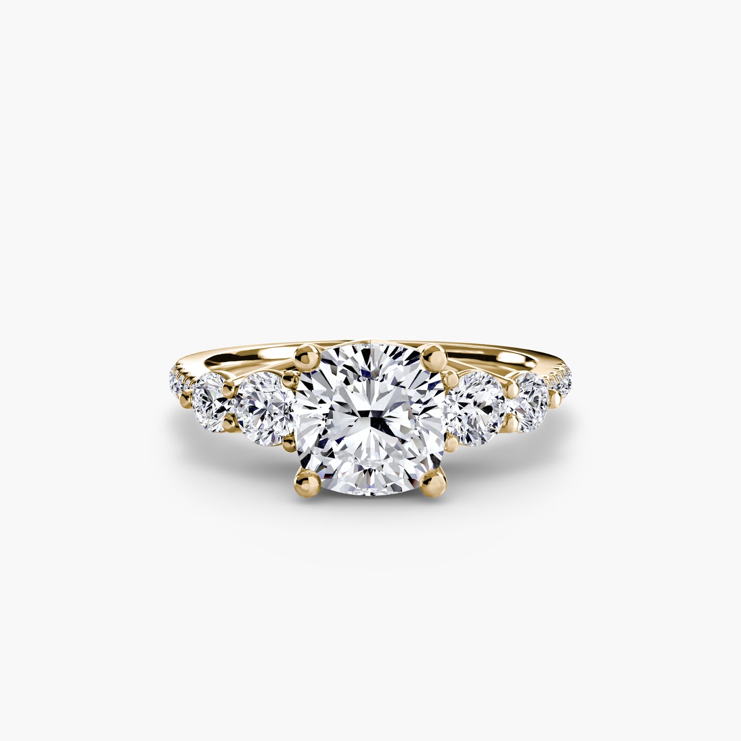 The "Tahiti" Five Stone Ring with Pavé Band