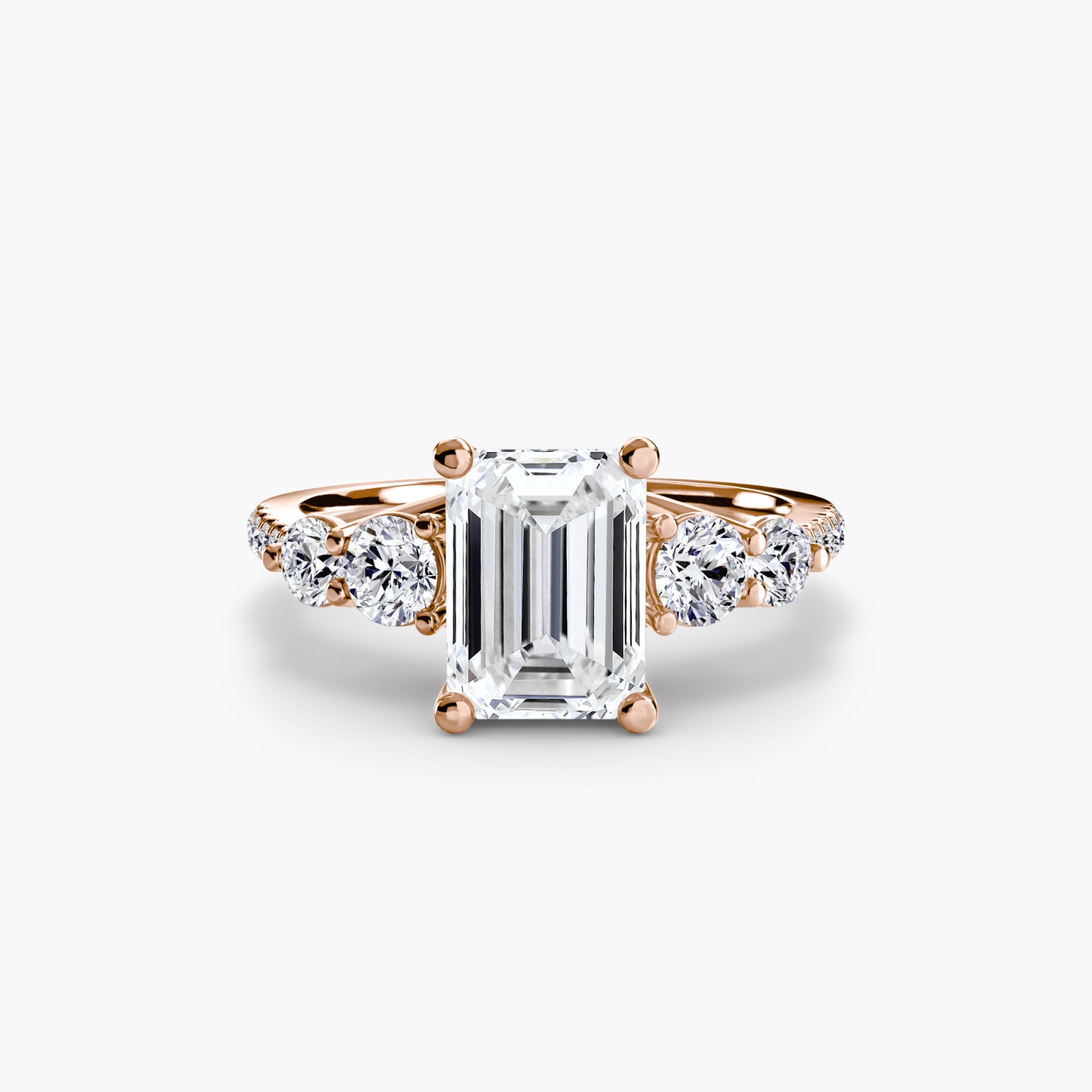 The "Tahiti" Five Stone Ring with Pavé Band
