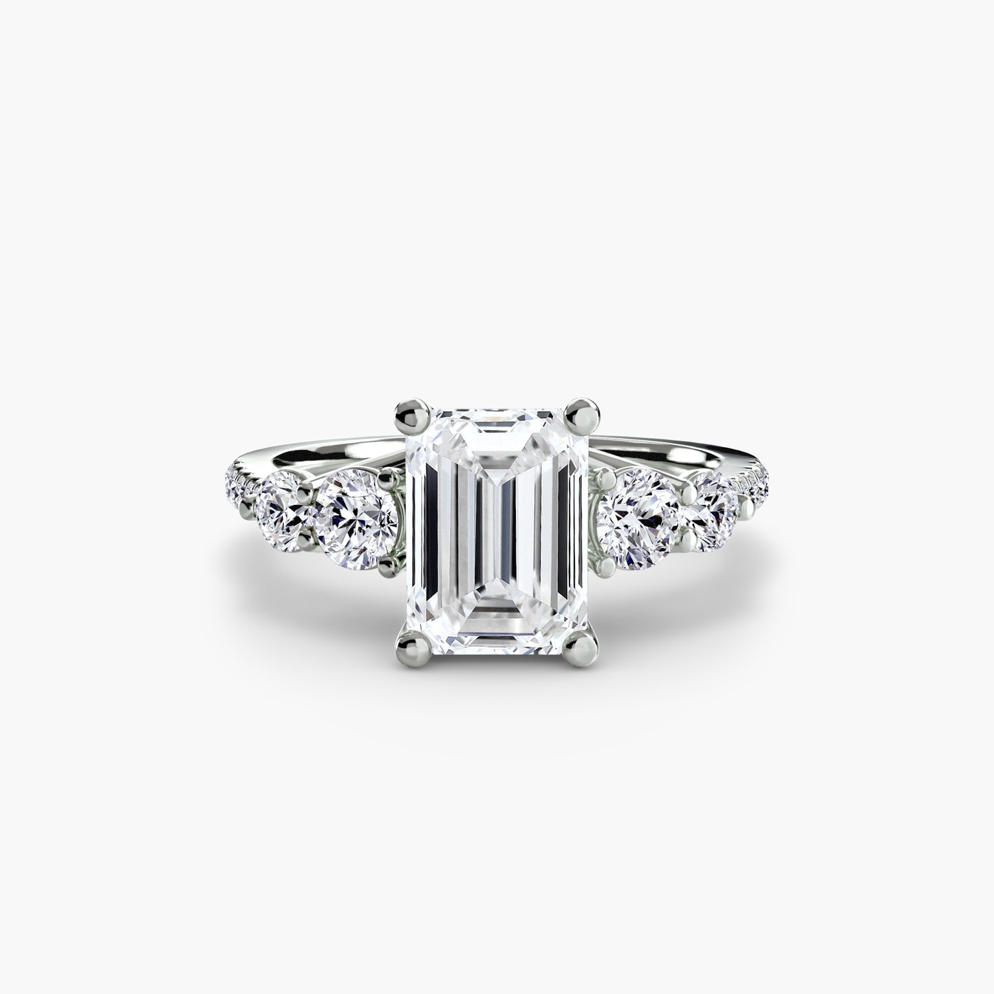 The "Tahiti" Five Stone Ring with Pavé Band