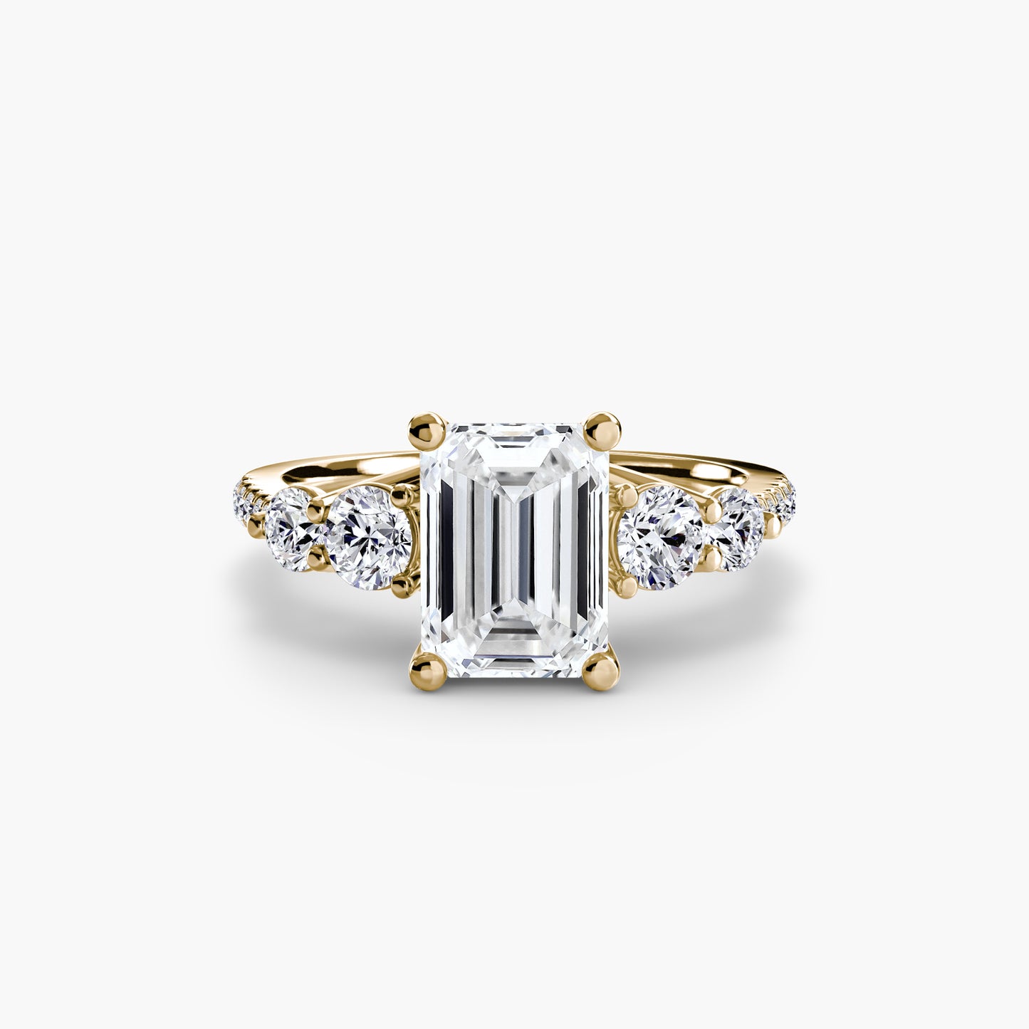 The "Tahiti" Five Stone Ring with Pavé Band