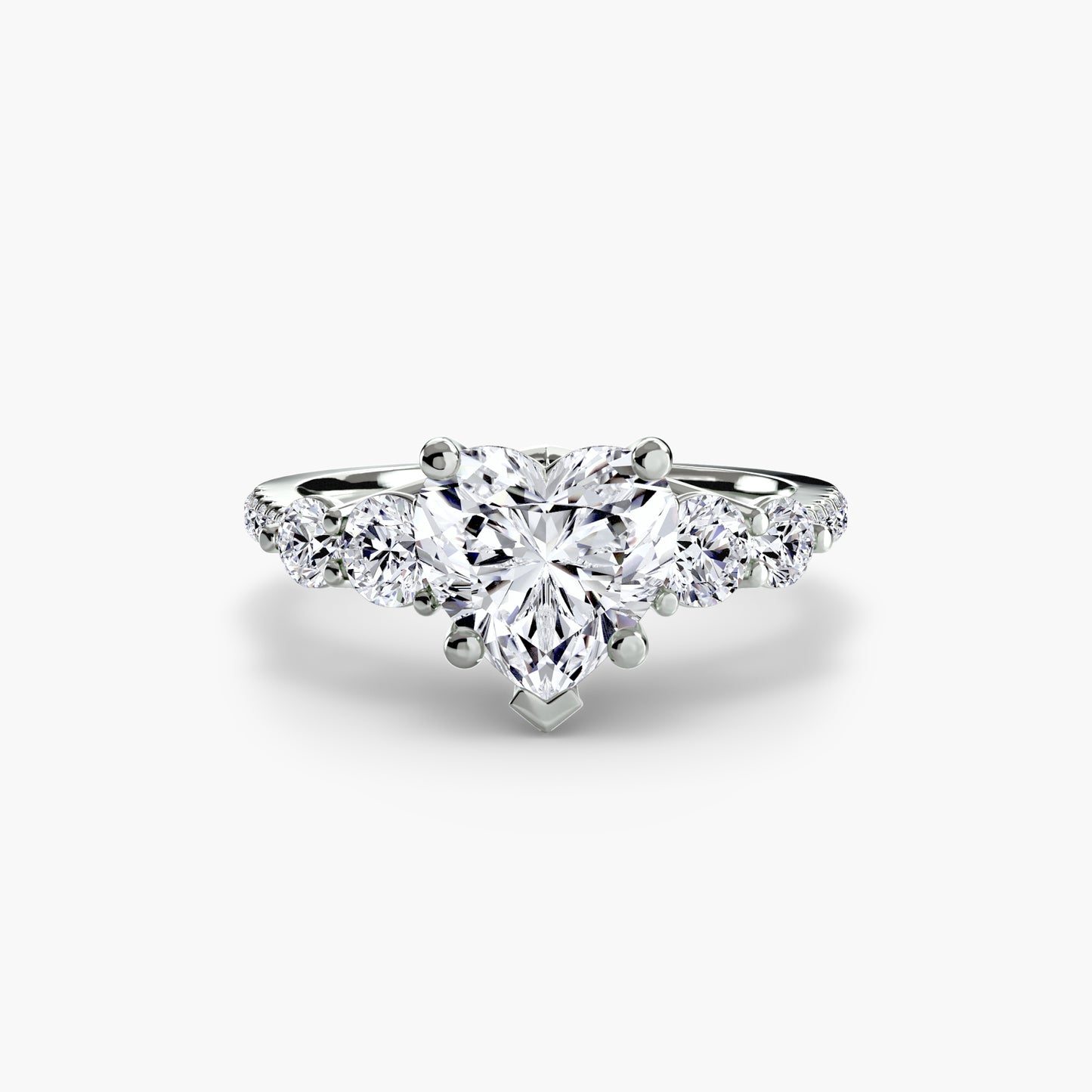 The "Tahiti" Five Stone Ring with Pavé Band