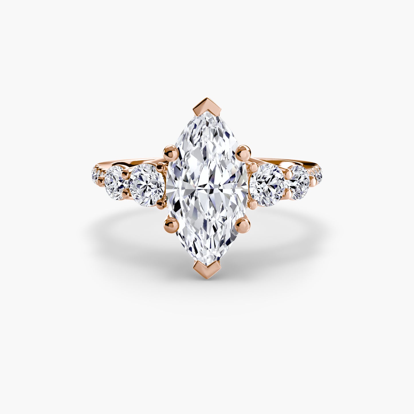 The "Tahiti" Five Stone Ring with Pavé Band