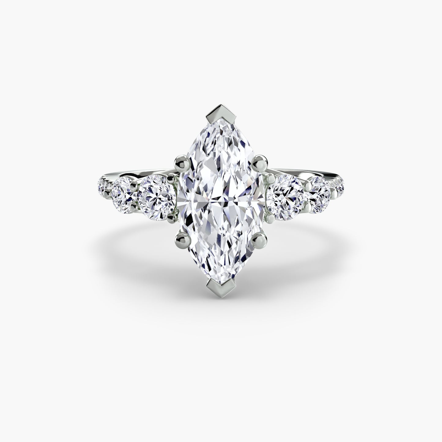 The "Tahiti" Five Stone Ring with Pavé Band