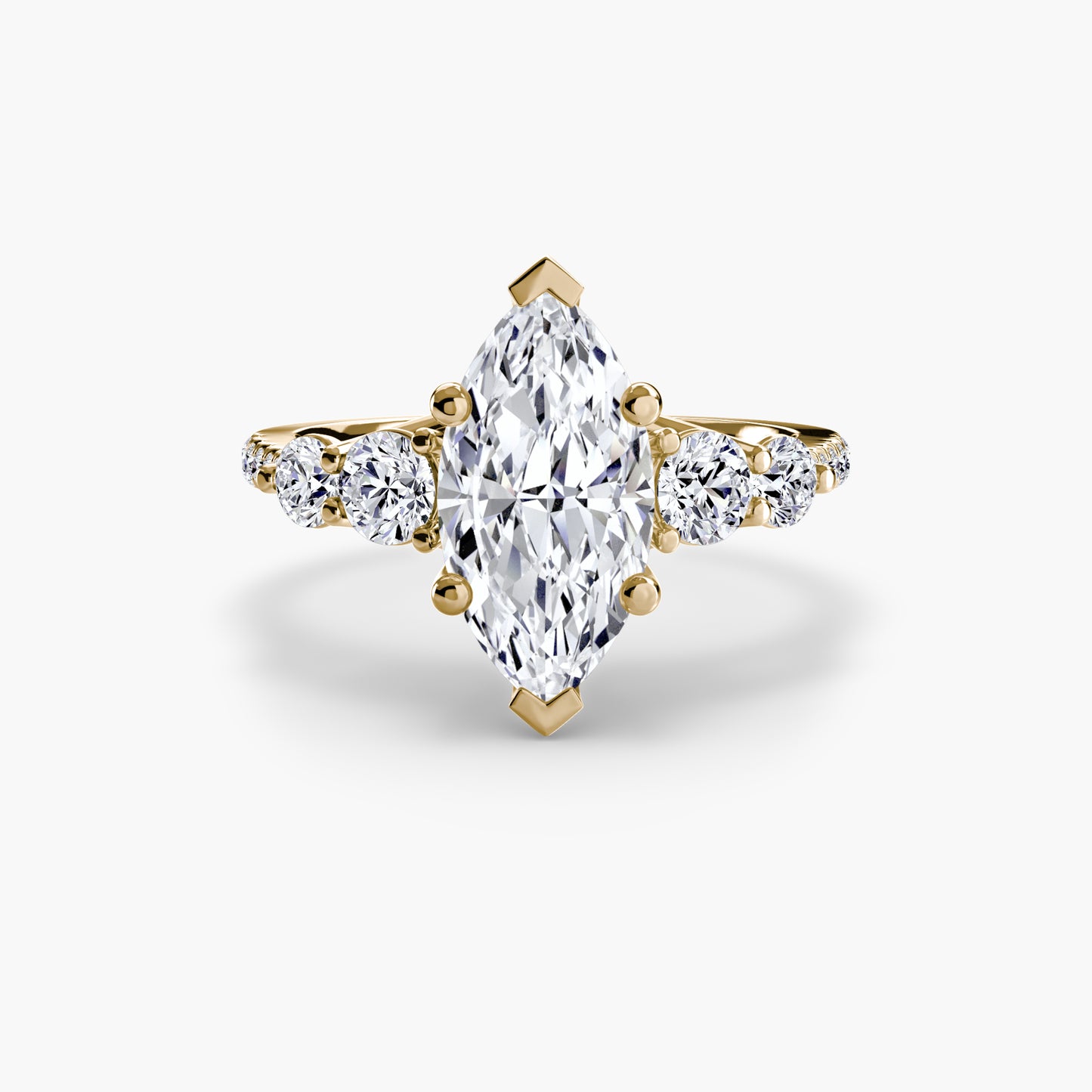 The "Tahiti" Five Stone Ring with Pavé Band