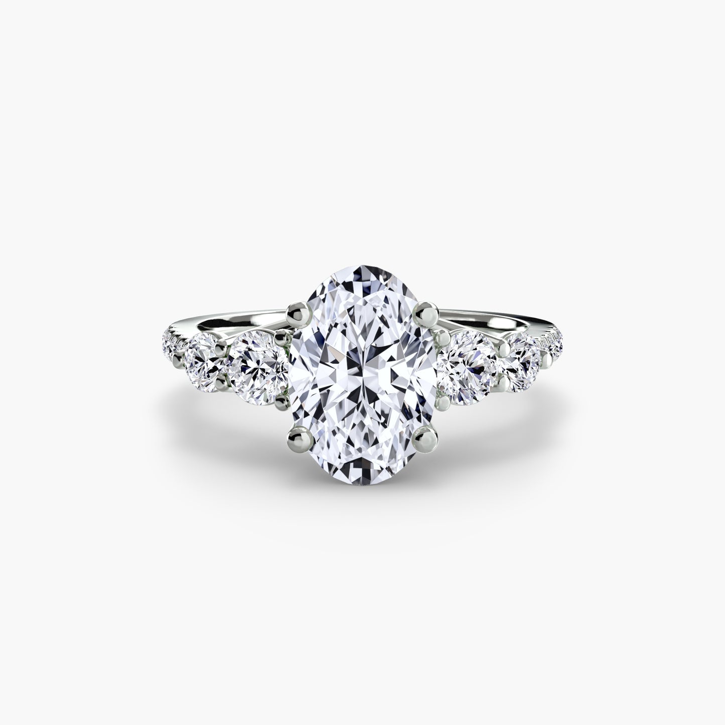 The "Tahiti" Five Stone Ring with Pavé Band