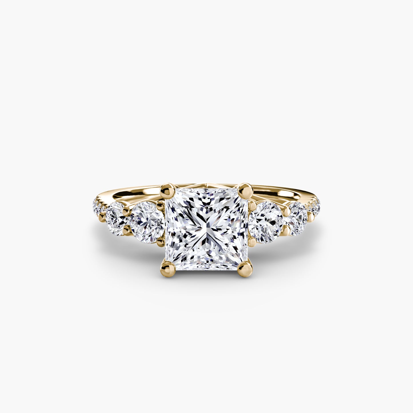 The "Tahiti" Five Stone Ring with Pavé Band