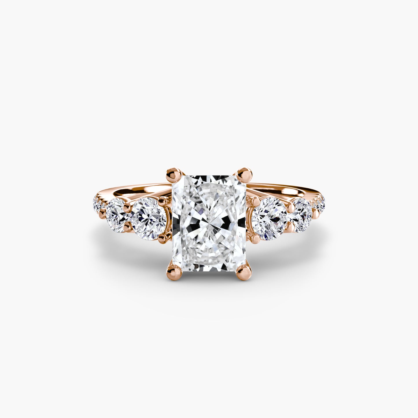 The "Tahiti" Five Stone Ring with Pavé Band