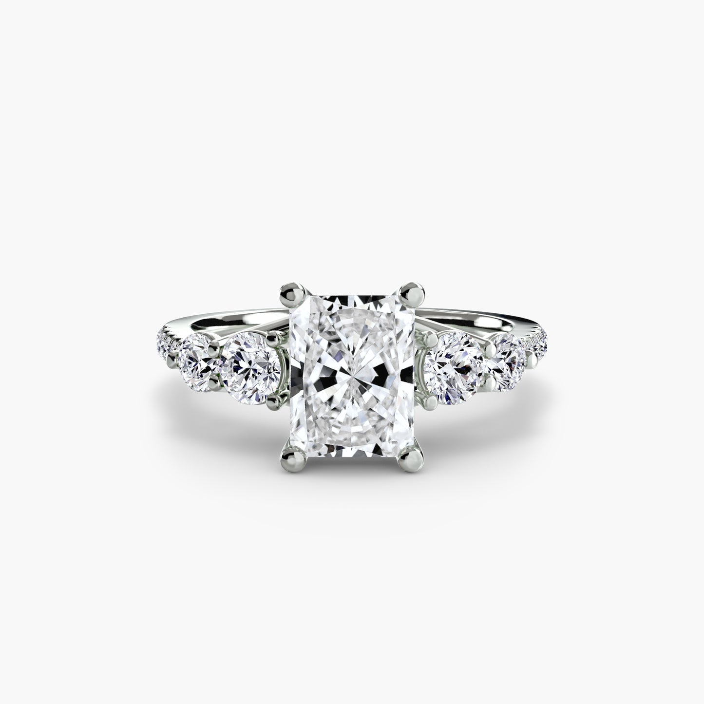 The "Tahiti" Five Stone Ring with Pavé Band