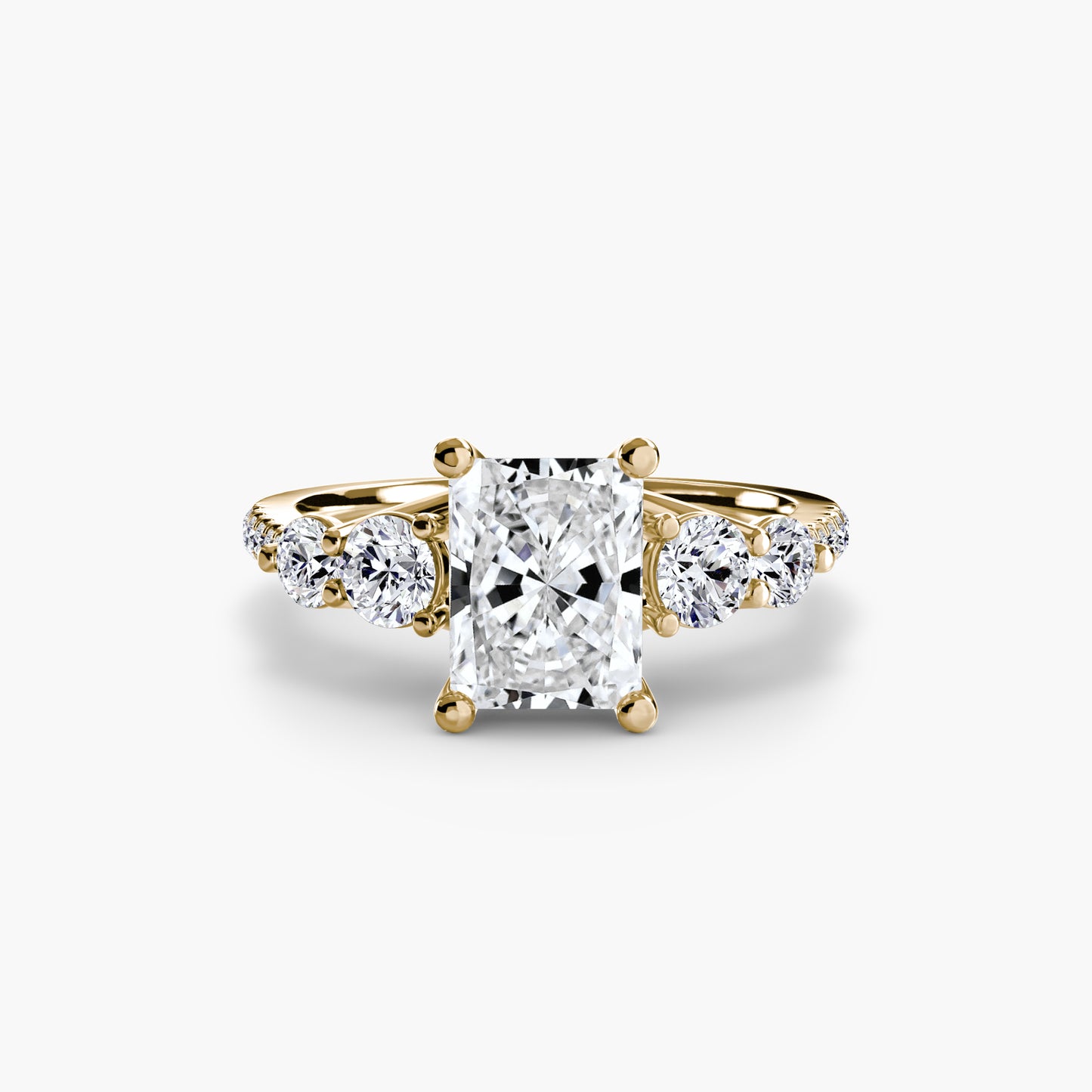 The "Tahiti" Five Stone Ring with Pavé Band