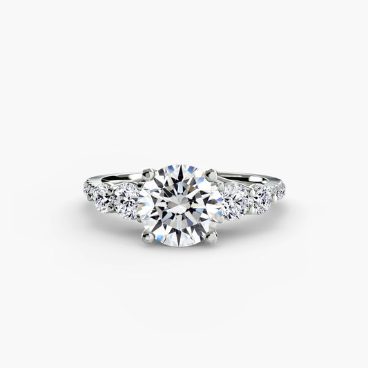 The "Tahiti" Five Stone Ring with Pavé Band