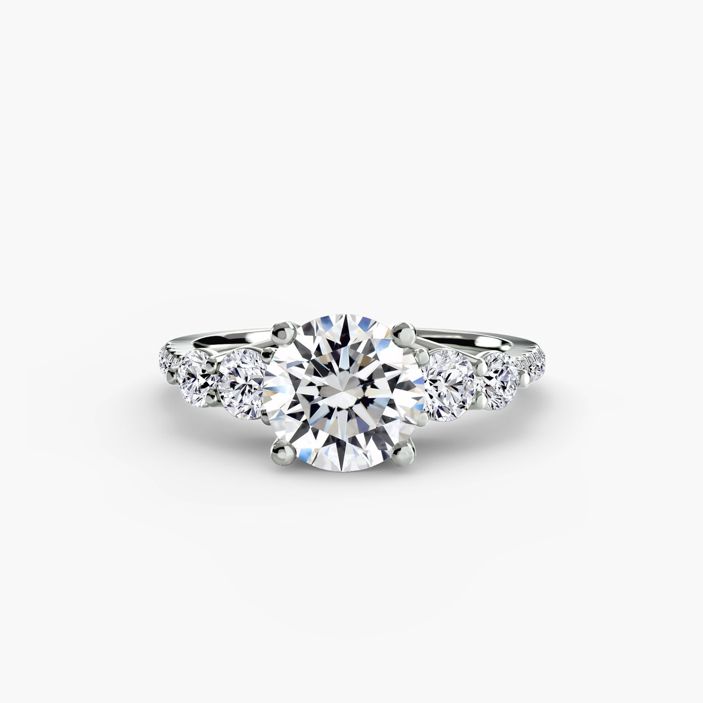 The "Tahiti" Five Stone Ring with Pavé Band