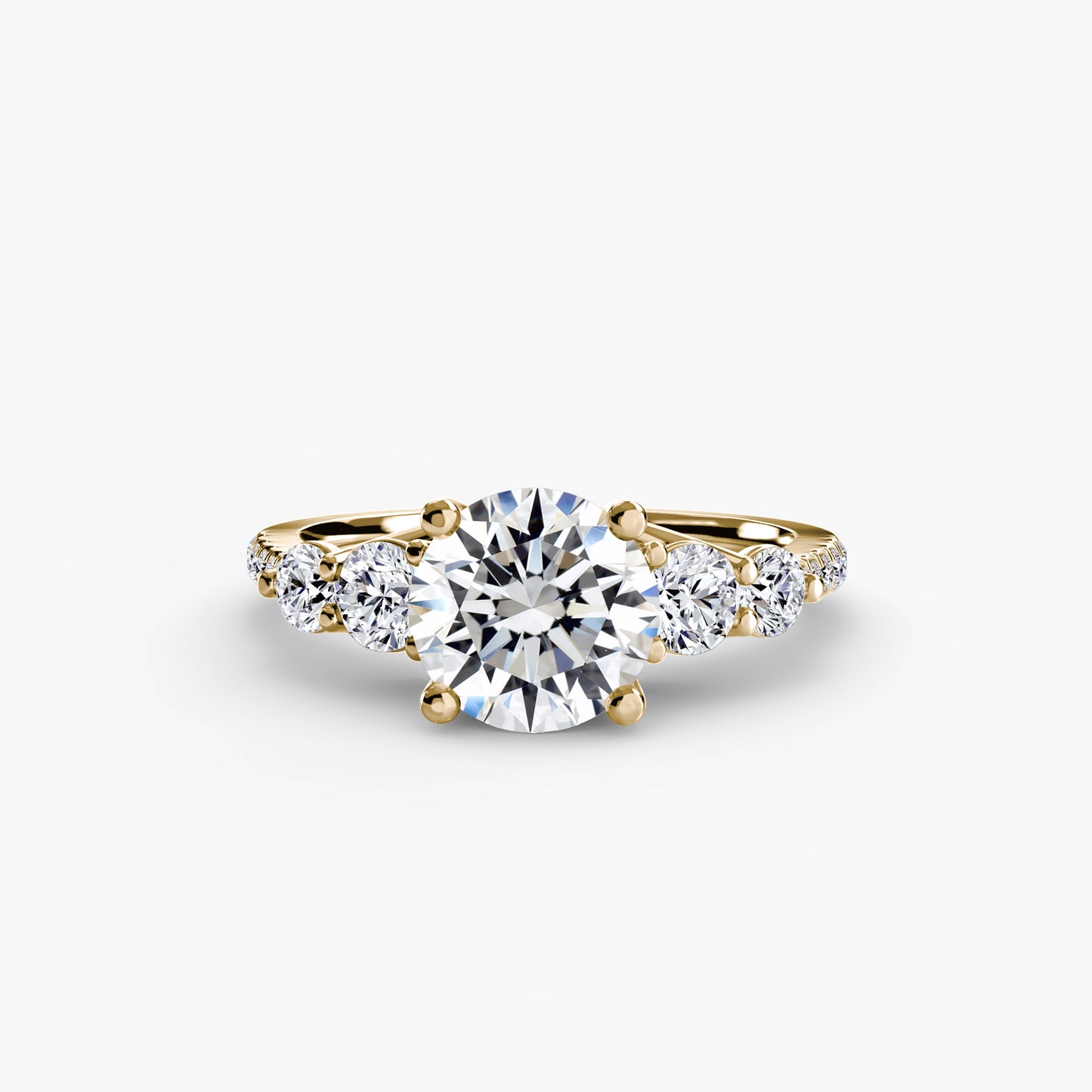 The "Tahiti" Five Stone Ring with Pavé Band