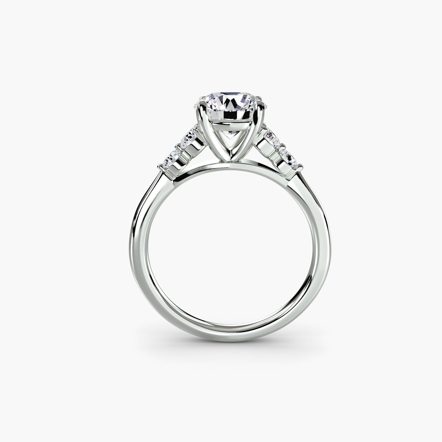 The "New Orleans" Solitaire with Shoulder Accents