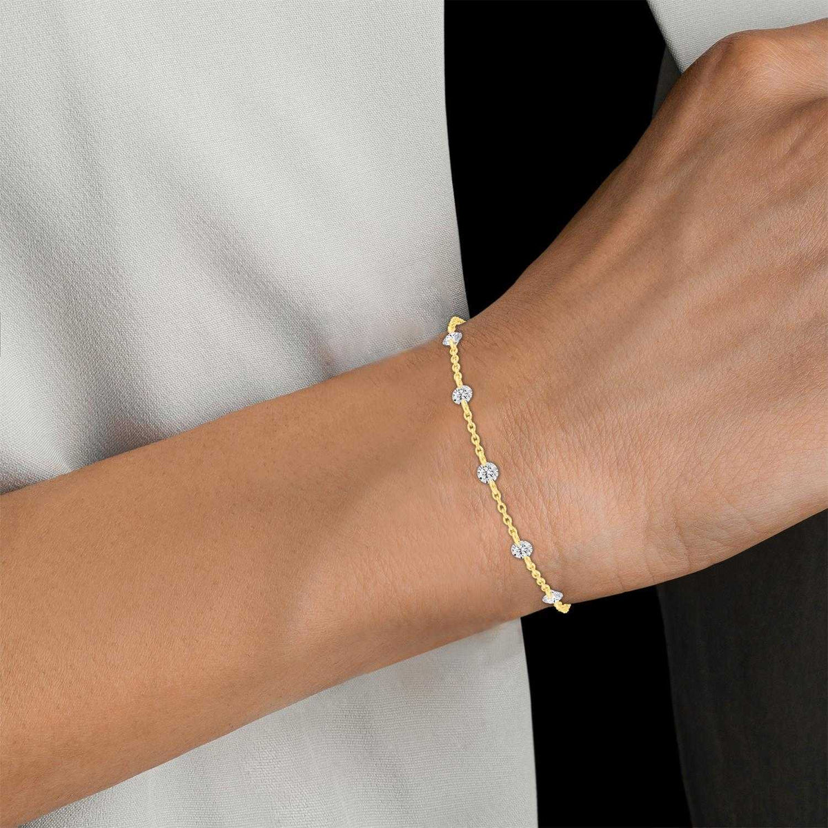 9k Yellow Gold Lab Grown Diamond BRACELET 1.12 ctw