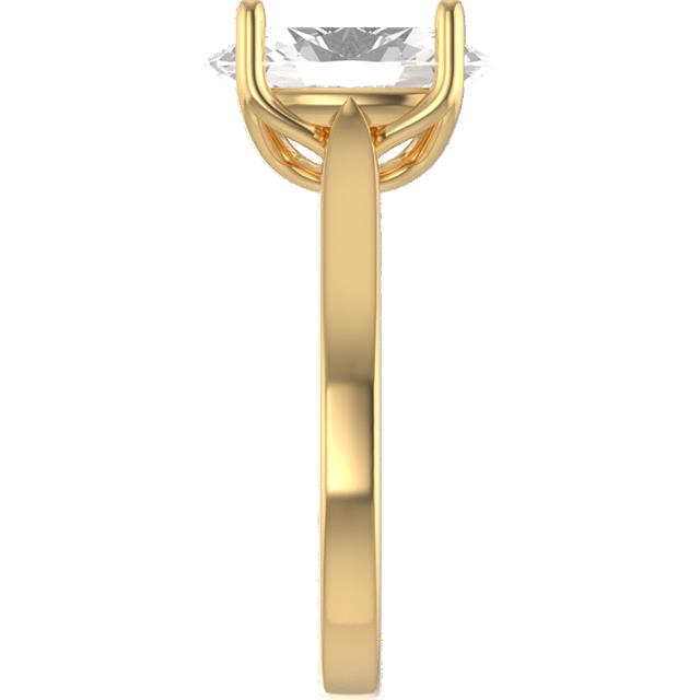"The Tashina", 3.5 Carat Portuguese Oval, E, VS1 on a 2.5 mm Yellow Gold Cathedral-Style Band with Yellow Gold Petal Prongs