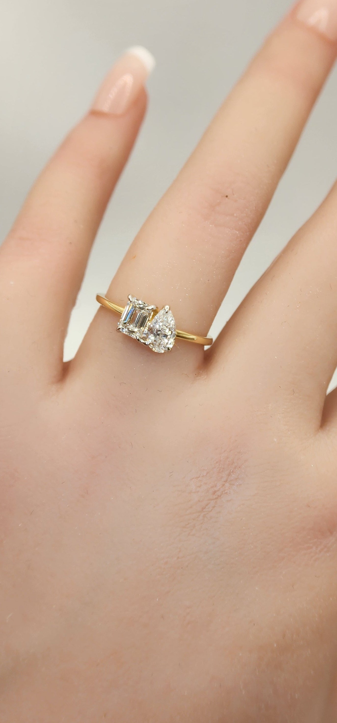 Toi Et Moi Ring, 1 CTTW 14K Yellow Gold Size 7
