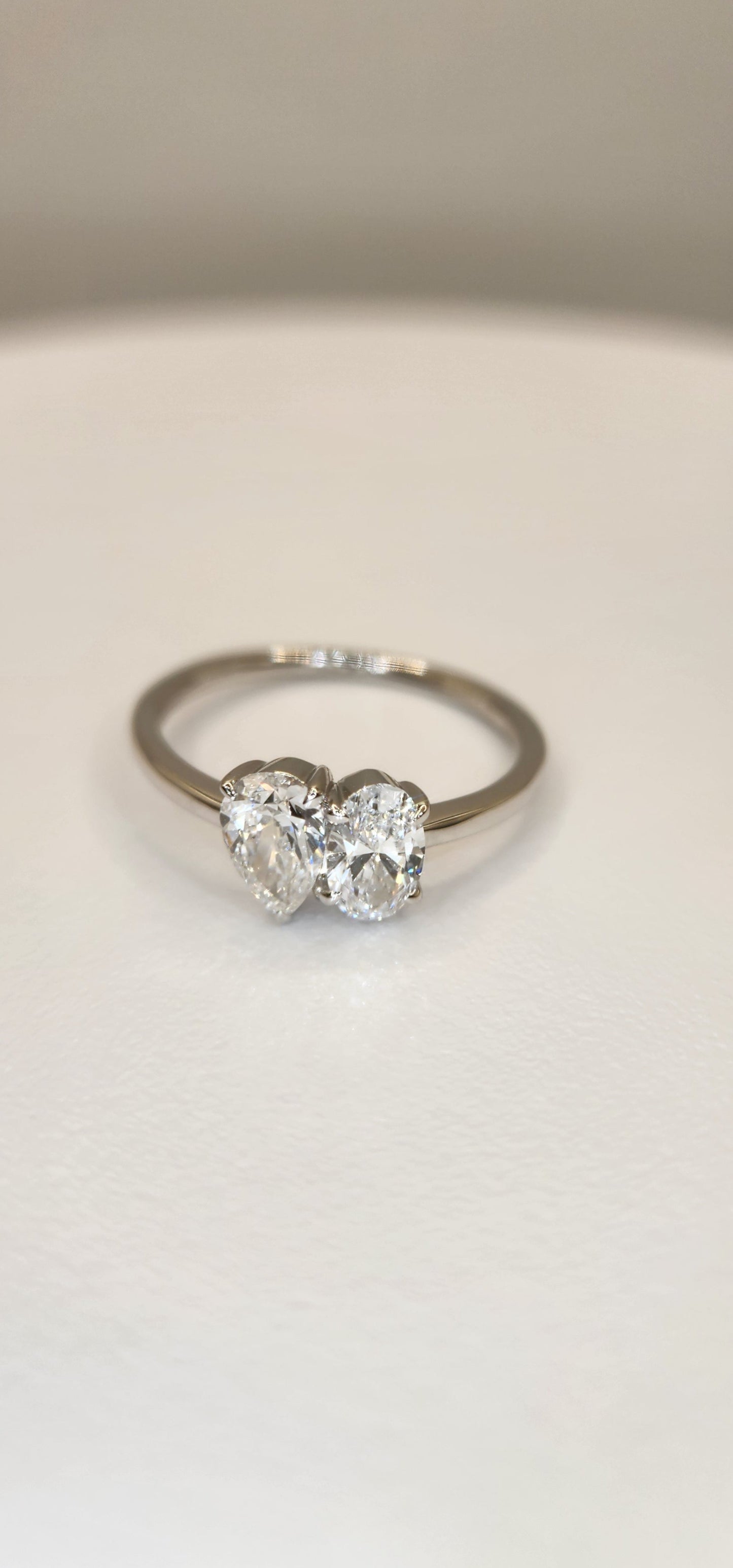 Toi Et Moi Ring  14k White Gold 1 CTTW LG Diamond Ring Size 7